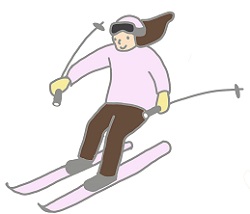 スキーする女性